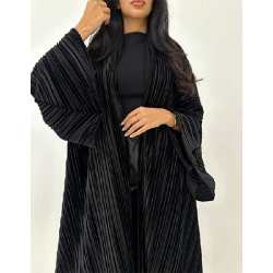 عباية مخمل مكسر كلوش أكمام قصة كلوش