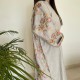 Grey Women's Abaya with Colorful Floral Embroidery