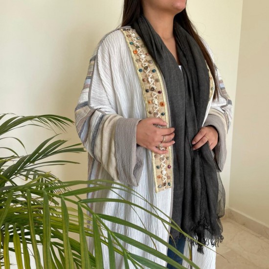 Off White Women's Abaya