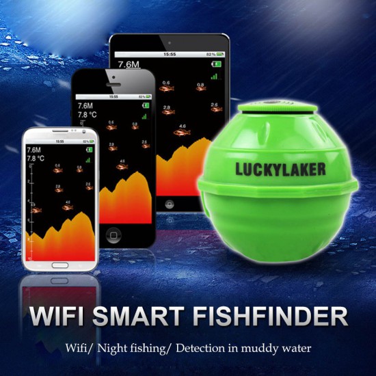 Lucky FF916 Sonar Wireless WIFI Fish Finder 50M/130ft Sea Fish Detect Finder For IOS Android Wi-Fi Fishfinder