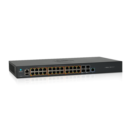 Cambium networks cnMatrix EX2028-P, Intelligent Ethernet PoE Switch, 24 1G and 4 SFP+ fiber ports - UK power cord